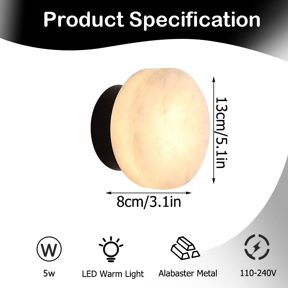 Lampada da parete a LED in alabastro