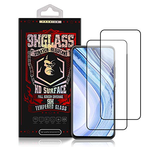 ACOCOBUY - Protector de pantalla para Redmi Note 9 Pro (dureza 9H, dureza 9H) de vidrio templado para Xiaomi Redmi Note 9 Pro de 6,67