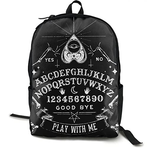 Basic Laptop Backpack Stylish Bookbag Durable Vintage Skeleton Magic Board Black Laptop Backpack with Padded Straps for High School College Gift