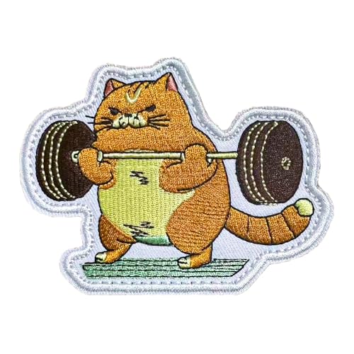 Haltères de sport chat fitness écusson moral patchs broderie pour vêtements tactiques sac à dos casquette de baseball uniforme gilet harnais chien