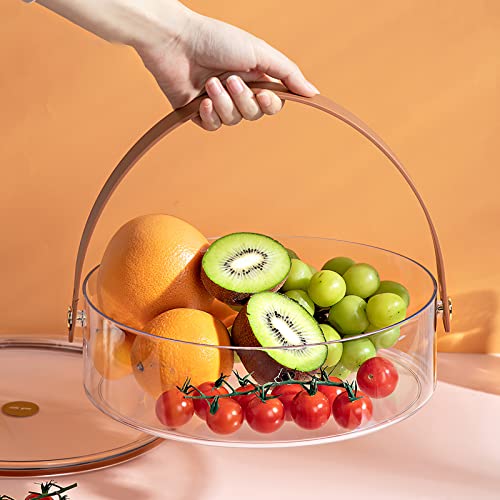 Amokk Divided Serving Tray With Lid & Handle Storage Container - 5 Plastic Compartment Platters - For Candy, Fruits, Nuts, Snacks Parties Entertaining (Transparent) #TOP1