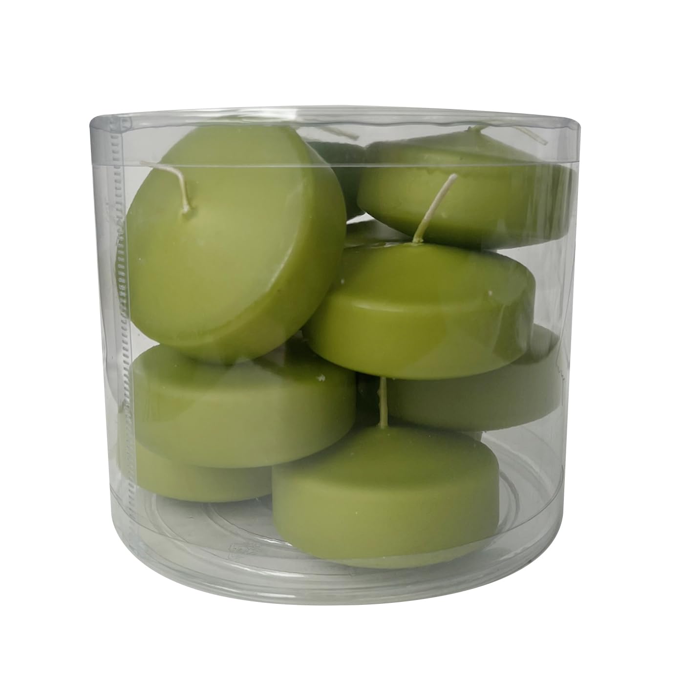 Candele Galleggianti 12 Pezzi - Diametro 7cm, Verde Oliva, Senza Fumo, Durata 8 Ore - Foto 10