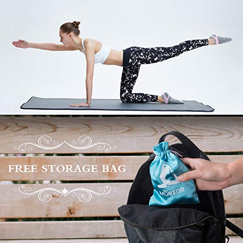 Image of Muezna Non Slip Yoga Socks for Women, Anti-Skid Pilates, Barre, Hospital Socks with Grips, Size 5-10