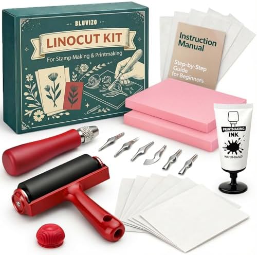 Linocut Kit for Printmaking & Stamp Making: Linocut Tools Block P...