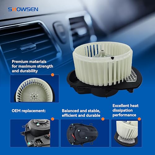 Image of SHOWSEN PM4090 AC Heater Blower Motor with Fan for 11-18 Porsche Cayenne | Compatible with 2011-2017 VW Volkswagen Touareg OE# 75057 7P0820021