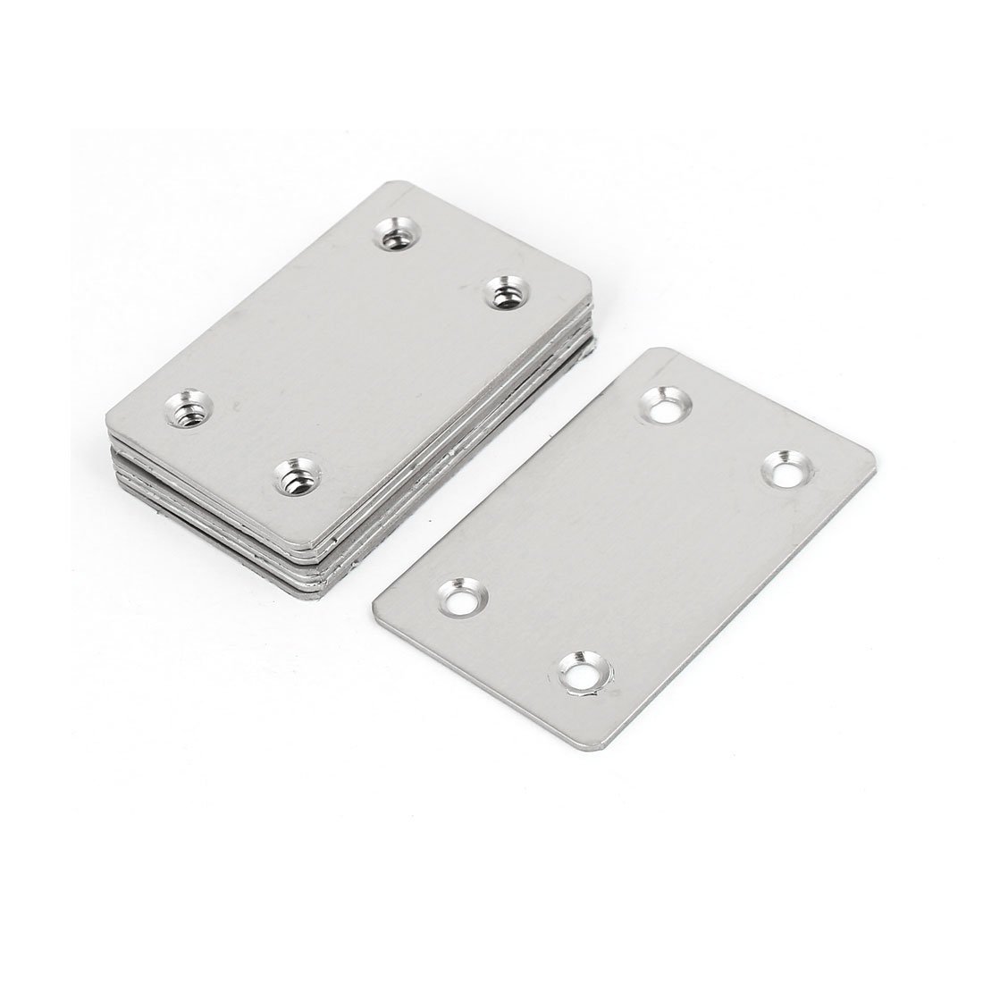 Sourcingmap 60mm x 38mm x 1mm Stainless Steel Corner Brace Flat Mending Repair Plate 10pcs