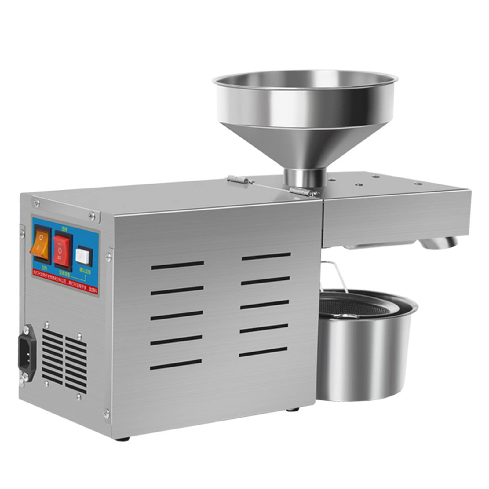 MYUYEE Automatic Oil Press Machine, 304 Stainless Steel Intelligent Cold Hot Press Oil Presser, Foldable Design For Easy Storage, For Pressing Peanut Sesame Rapeseed Walnut Oil