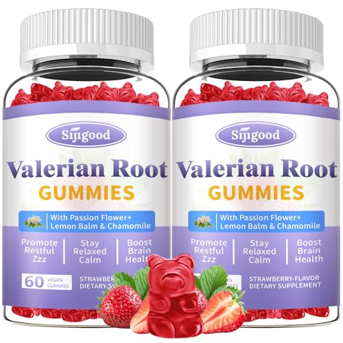 2 Pack Valerian Root Gummies Organic, Valerian Root Supplement for Zzz, Relaxation & Calm, Natural...