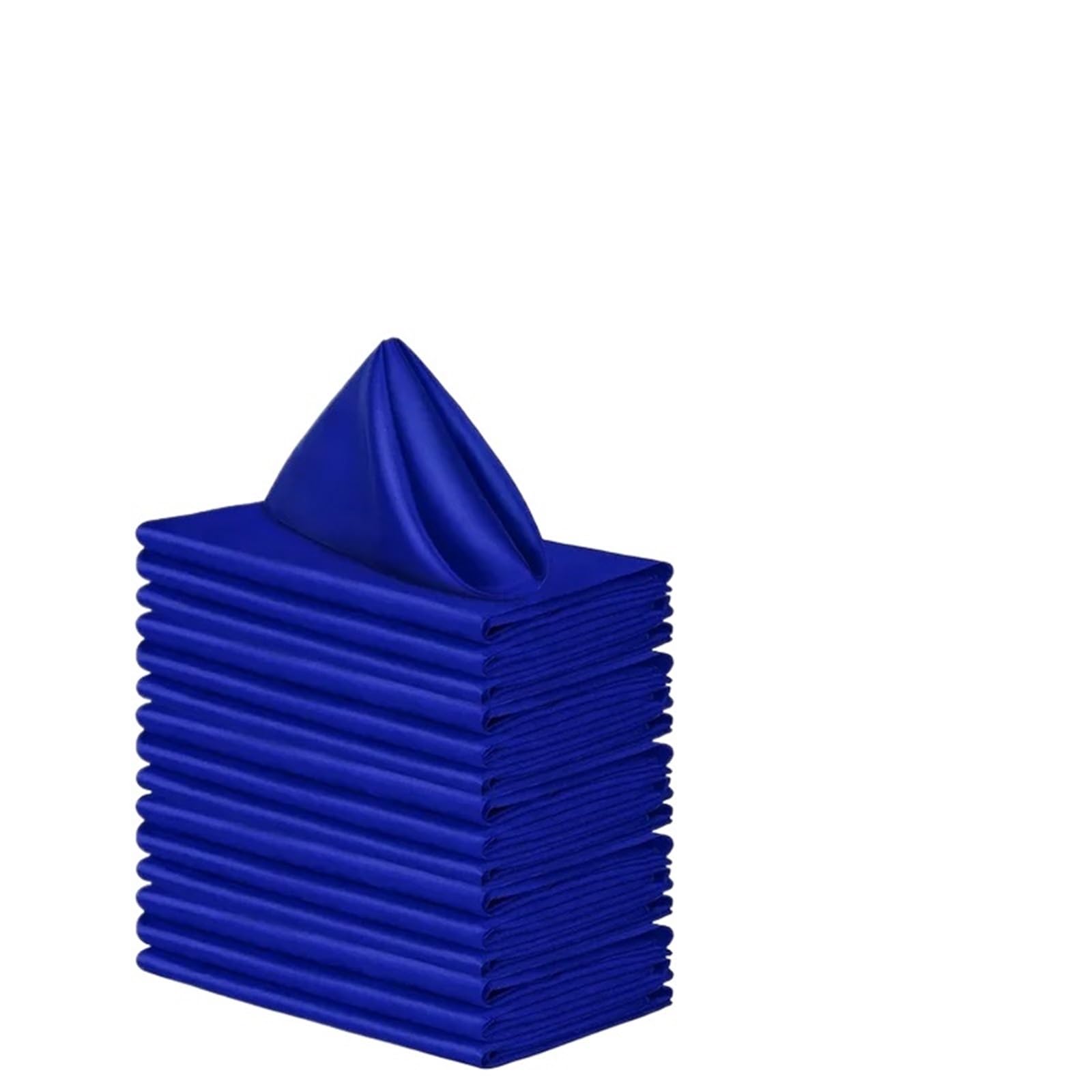 Table Napkins 12Pcs 30X30cm Satin Table Napkin Soft Handkerchief Romantic Wedding Banquet Square Napkins Dinner Decoration(Blue)
