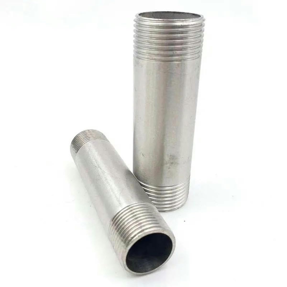 Lunghezza 100/150/200/300mm 1/4" 3/8" 1/2" 3/4"-2” Filettatura maschio Nipplo lungo Raccordo per tubo in acciaio inossidabile 304 Adattatore connettore-200mm Lunghezza-1-1/4"