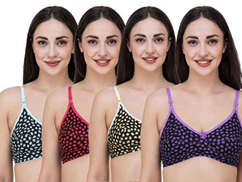 Image of Fasense Women's Cotton Leaf Print Medium Coverage Wire Free Non Padded Bra
