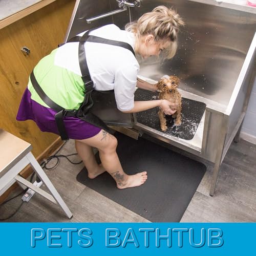 Seagull Mehrzweck Pflegematte für Haustiere 60×90 cm | Antirutschmatte für Hunde & Katzen, weich & rutschfest | Hundebadematte & Anti-Ermüdungsmatte für Pflege, Tierarzt & Salon, Anthrazit