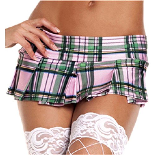Pink Plaid Mini Skirt - Small/Medium - Pink