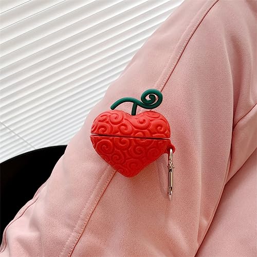 Image of for Samsung Galaxy Buds 2 Pro /Pro /2 /Live /FE Cover, Cute Popular Cartoon Devil Fruit Shape Silicone Headphone Case with Hook (Love Heart)