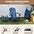 BRIOPAWS Folding-Adirondack-Chairs Set of 4 | HDPE Plastic | Fire Pit Chair | Cup Holder | Curved Back | All Weather | for Outdoor Backyard Deck Patio | Blue