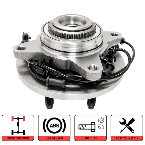 Image of MotorbyMotor 515043 Front Wheel Bearing Hub Assembly 4WD with ABS 6 Lugs Fits for 2004-2008 Ford F-150, 2003-2006 Ford Expedition, 2003-2006 Lincoln Navigator, 2006-2008 Lincoln Mark LT Hub Bearing