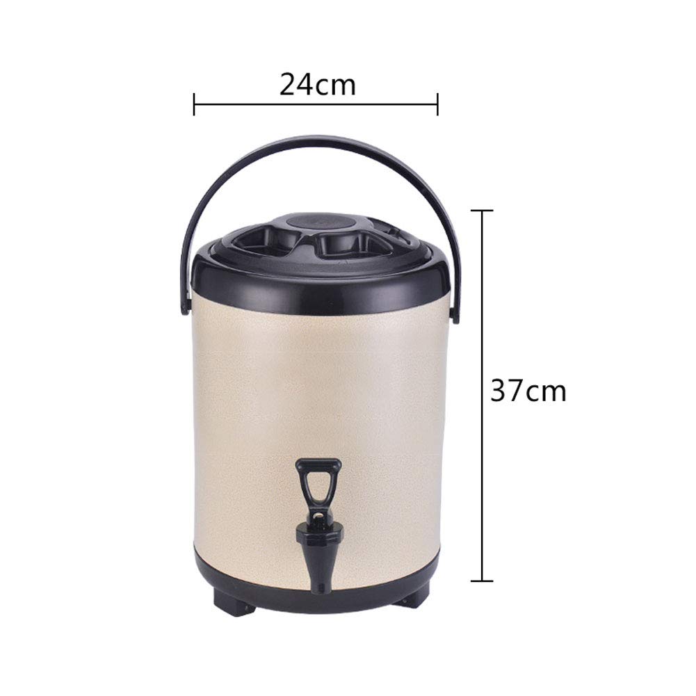 Dispensador de Bebidas Calientes, Hervidor de Bebidas Contenedor de Aislamiento de Acero Inoxidable, Portátil Urna de Café, Ideal para Conservas o Mantener Caliente Líquidos, 8L/12L