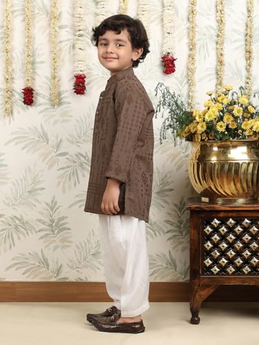 Image of POLKA TOTS Boys Cotton Pathani Set | Premium Pathani Kurta & Pyjama Set for Boys | Kurta Pajama for Kids Boy | Pathani Suit for Kids, Baby Boys & Toddlers | Ethnic Wear for Boy