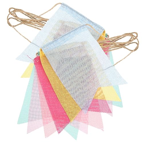 PRETYZOOM 2 Piezas de milano de color decoraciones señales construcciones pancarta de boda revelar banderillas fiesta casamento decoração pancarta para fiesta de carnaval lino