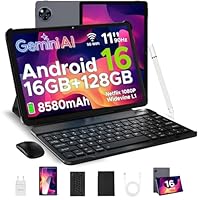 DOOGEE U11 Tablet 11 Pulgadas, Andriod 16 Tablet con Teclado y Lapiz, Tableta para Niños Octa-Core, 16GB RAM+128GB ROM/2TB 8580mAh, 7.9mm Cuerpo Metálico, 13MP Cámara/Widevine L1/Face ID/BT5.0/WiFi 5