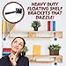 Floating Shelves Support Brackets - Home Décor, Storage, Organization - 4 x Heavy-Duty Powder Coated Stainless Steel Blind Shelf Supports - 8 x Screws, 8 x Plastic Anchors, BONUS Spirit Level