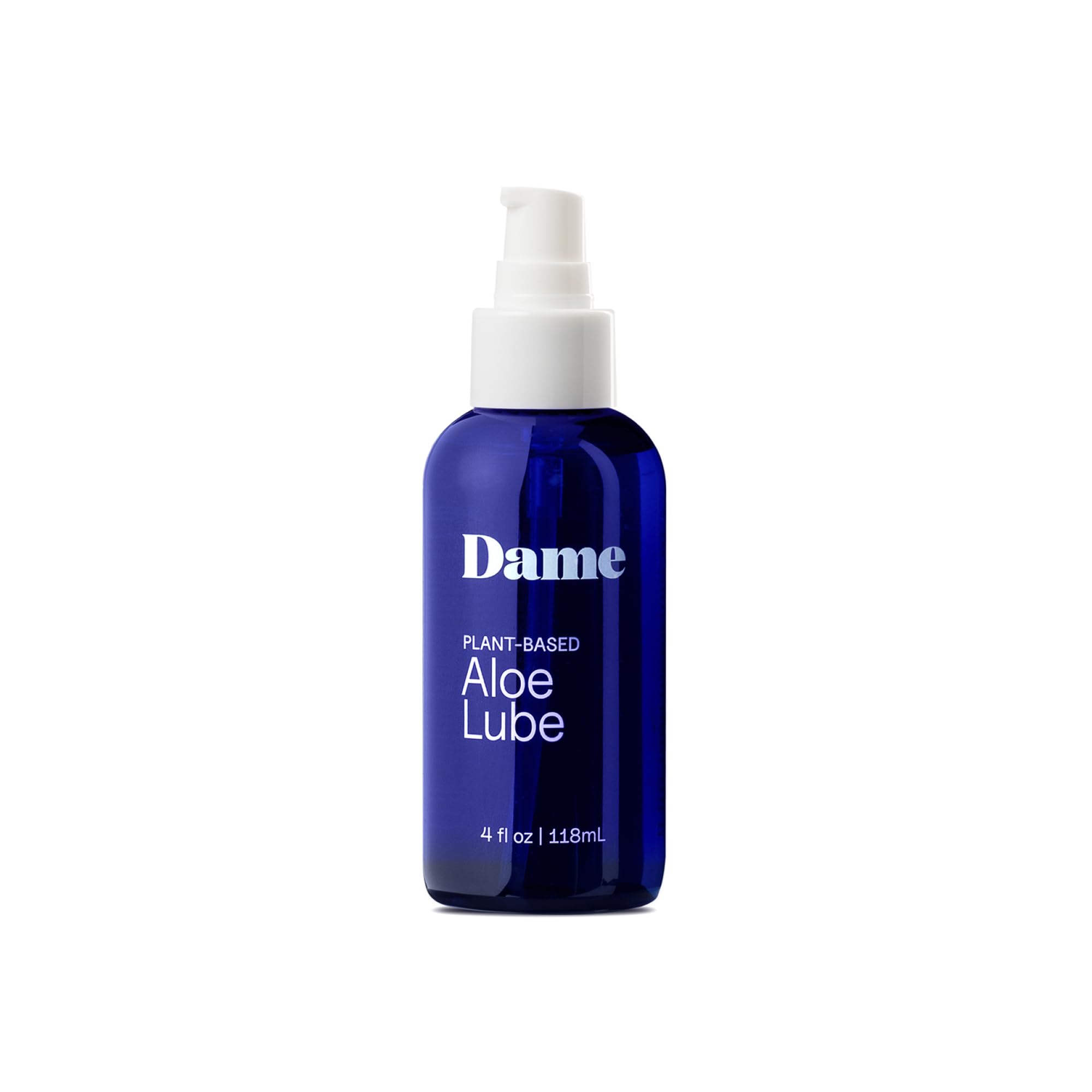 Dame Products Aloe Lube, Water Based Personal Lubricant for Women, Men & Couples, Organic Aloe Vera Lubricant for Privacy & Toys, Natural pH Balanced Water Based Lube, Condom & Adult Toy Safe, 4 Fl Oz