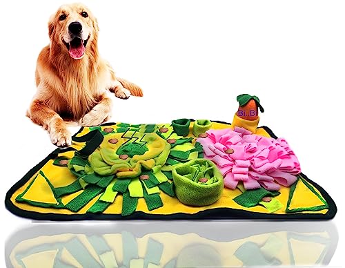 Alibuy Dogs Snuffle Mat Pet Feeding Mats Puppy Sniffing Pad,Cat Doggies Interactive Puzzle Toys for Multiple Breeds Encourages Natural Foraging Skills,Training and Stress Release (Yellow)