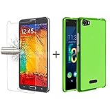 TBOC® Pack: Funda de Gel TPU Verde + Protector Pantalla Vidrio Templado para Wiko Fever. Funda de Silicona Ultrafina y Flexible. Protector de Pantalla Resistente a Golpes, Caídas y Arañazos.