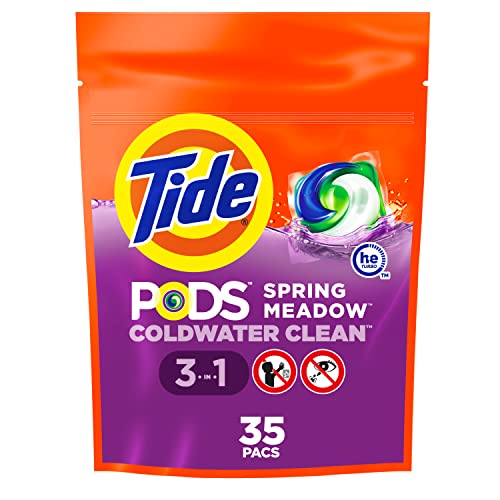 Tide PODS HE Turbo Laundry Detergent Pacs, Spring Meadow Scent, 35 Count (Packaging May Vary)