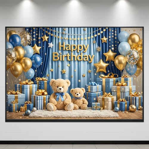 Image of Happy Birthday Theme Backdrop Banner 5x7 ft - Digital Print Cloth Background, Reusable Birthday Party Wall Decoration for Girls, Photo Booth & Stage Decor (BD 34)