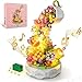 Produktbild QLT QIAOLETONG Pflanzen Blumen Friends Bauspielzeug Drehbox Musik,Flowers mit LED Licht klemmbausteine Baustein Geschenk für Mädchen 6-12 und Erwachsene Muttertagsgeschenk deko(575PCS)