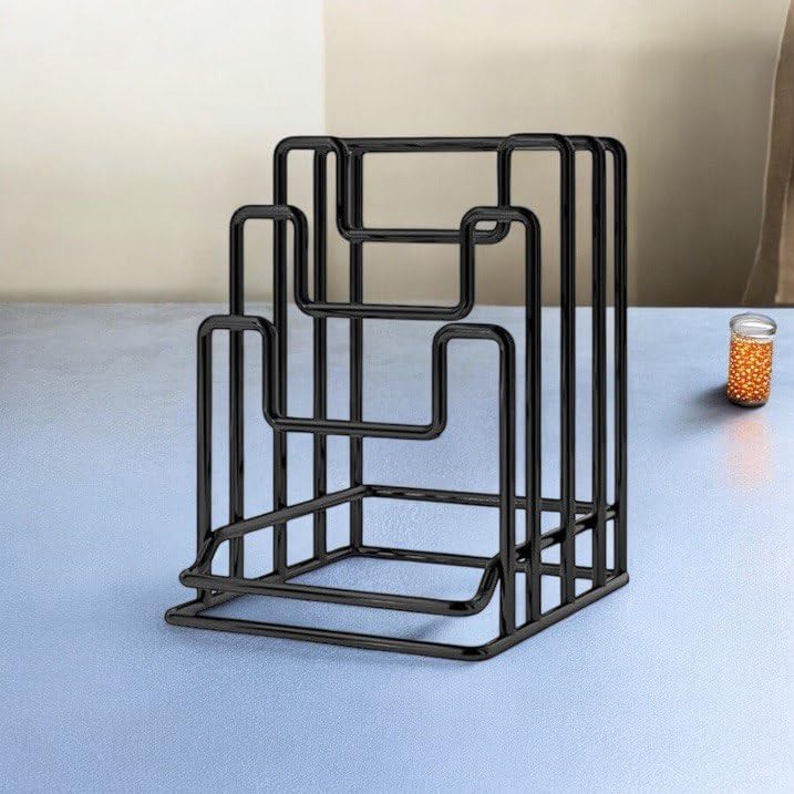 Image of Dish Rack Organizer - 5 Compartment Countertop Dish Drying Rack for Kitchen, Iron Dish Drainer Rack, Space-Saving Black Dish Rack (9 x 6 x 9 Inches) (Medium)