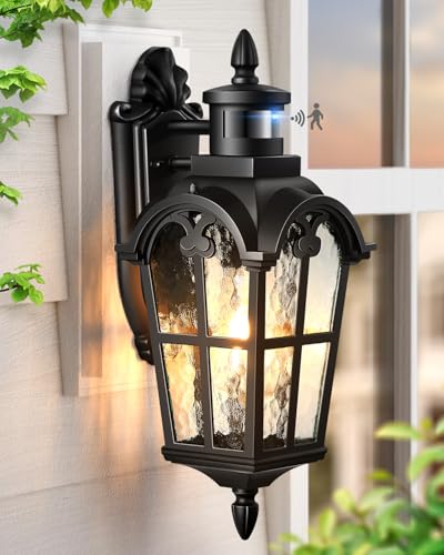 VIANIS Motion Sensor Porch Light Outdoor, Black Outside Sconce Lighting