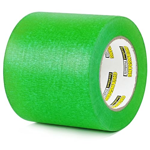 Image of Green Painters Tape 1rolls,4Inch x 60Yards,Green Masking Tape,Paint Tape for Wall Painting,DIY Crafts Arts,Painter's,Decoration Labeling,No Residue, Easy Removal