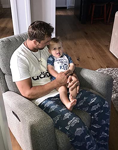 Image of Unique Baby Boys Daddy and Me Matching Fish Pattern Polo Shirt