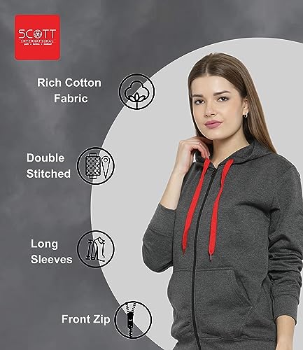 Image of Scott International Men's Solid Cotton Hoodies for Men, Trendy and Comfortable Sweatshirts for Men, Stylish Winter Wear with Hood and Pockets, Fashionable Hooded Sweatshirts