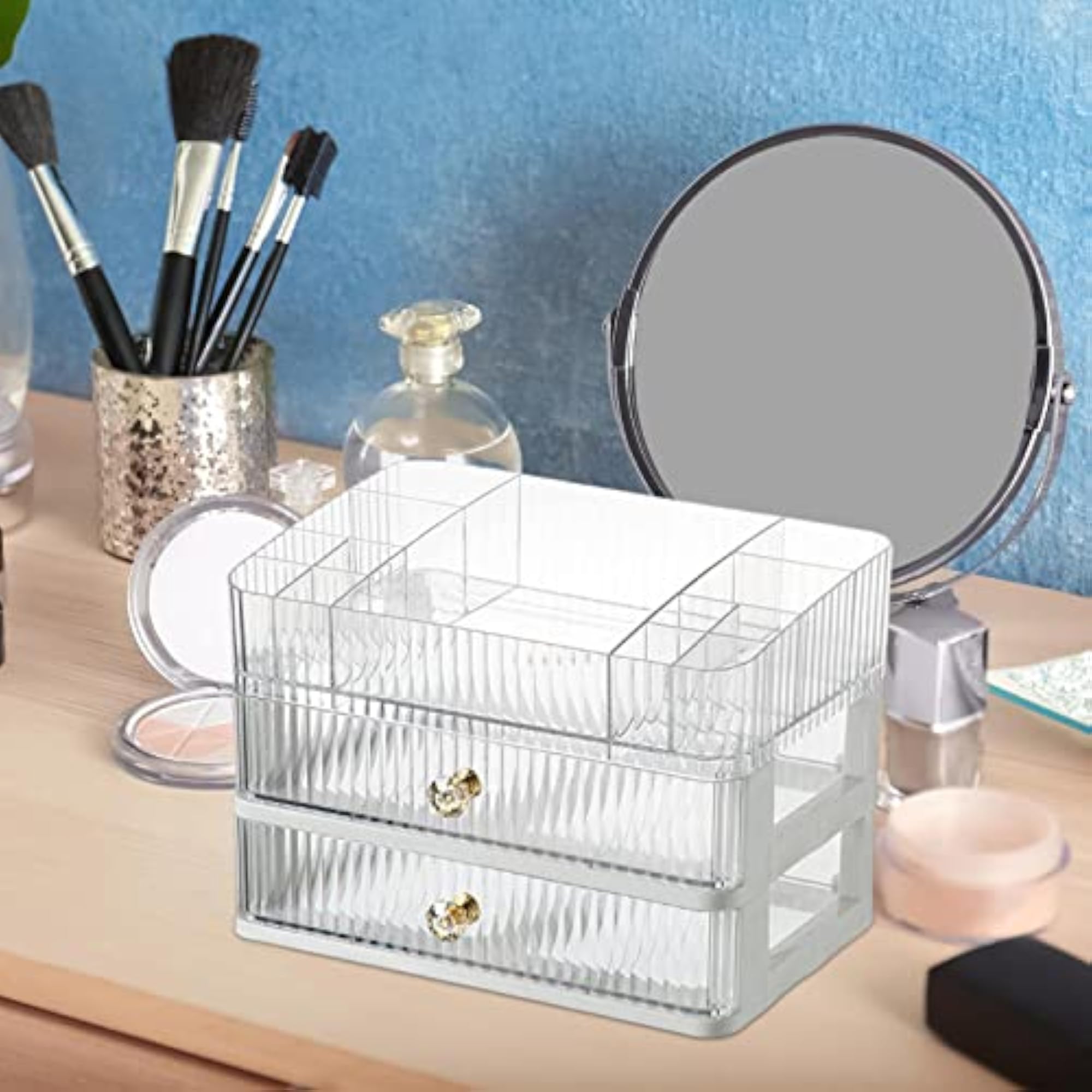 Clear 3-Tier Lipstick Organizer, Desktop Cosmetic Display