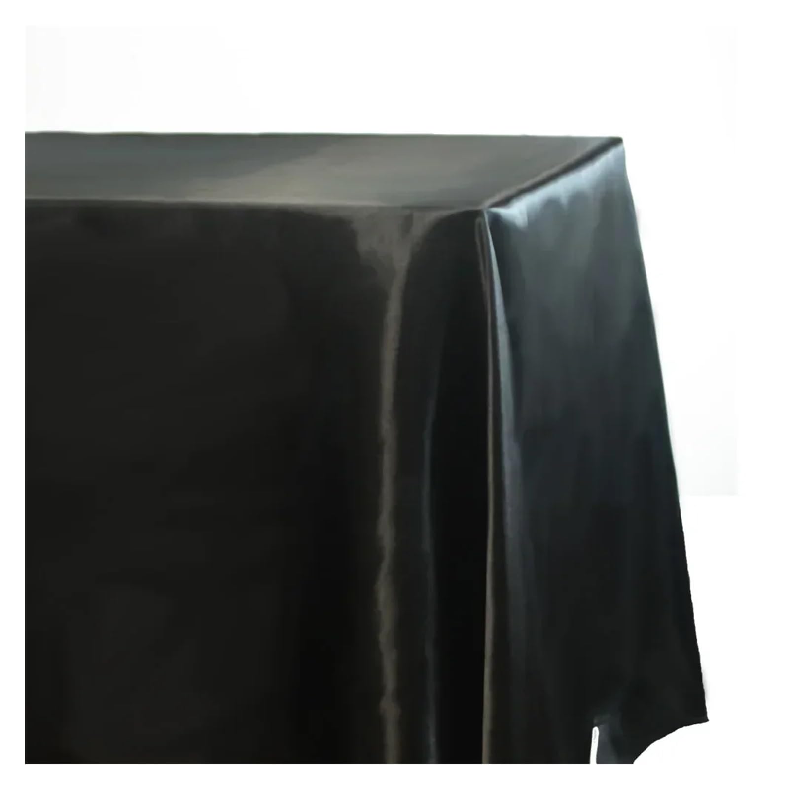 IRFHDCX Satin Table Cloth 145x180cm Rectangle Satin Tablecloth Overlays Wedding Mariage Party Decoration Restaurant Dining/Coffee Table Cloth(Black,145x145cm-57x57inch)
