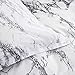 WONGS BEDDING Marble Comforter Set Queen White Gray Marble Bedding Solid Comforter Set for All Seasons, 3 Pieces Soft Microfiber Bedding Down Comforter Duvet Set 90