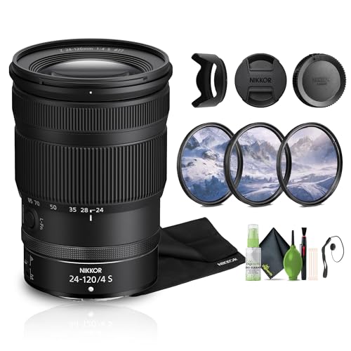 Nikon NIKKOR Z 24-120mm f/4 S All-in-one zoom Lens (Nikon Z) + Cleaning Kit + 3 Piece Filter Kit + Lens Cap