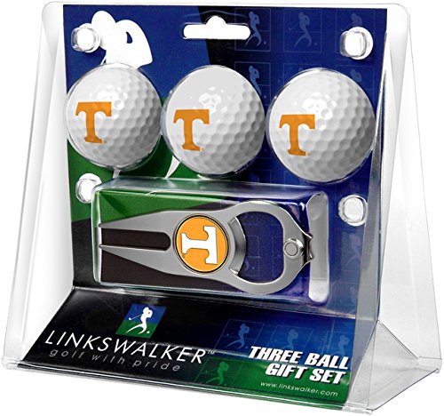 Linkswalker Tennessee Volunteers - 3 Golf Ball Gift Pack With Hat Trick Divot Tool #TOP12