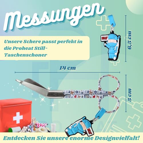 Ph Pro Heat Verbandschere Pflege für krankenschwester- Medizinische Schere aus Edelstahl - Erste Hilfe Schere mit Gravur – Verbandsschere Stumpfe Spitze.