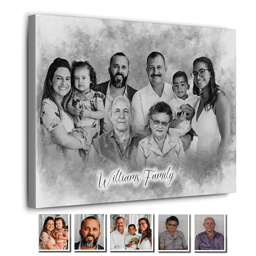 Custom Memorial Canvas – Personalized Family Portrait Print for Loss of Loved One – Remembrance Sympathy Gift for Parents, Grandparents, Mom, Dad, Deceased Family Members