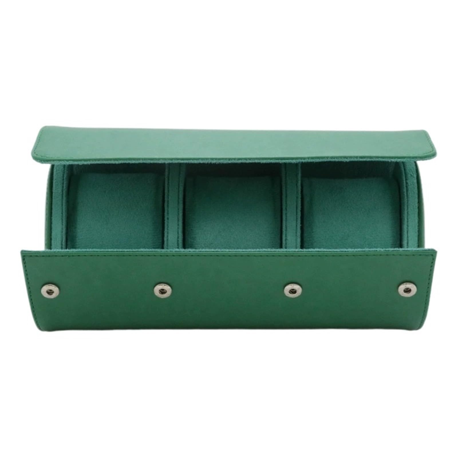 Estuche de viaje for relojes con 3 ranuras, organizador de relojes de piel sintética, for hombres y mujeres.(3 green)