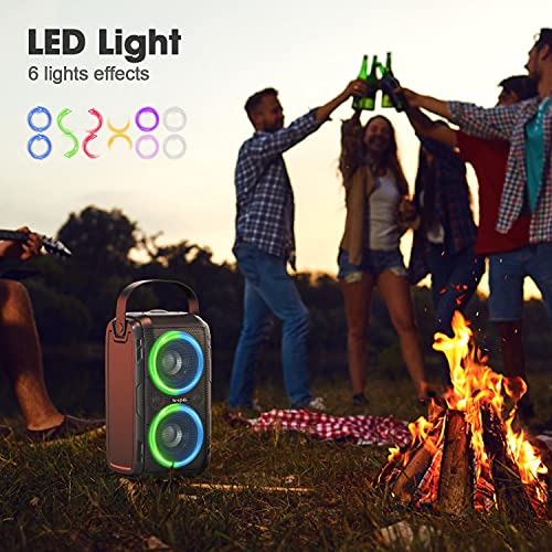 Bluetooth-luidspreker, W-KING 80W Super Punchy Bass, Enorme 105dB geluid draagbare draadloze luidsprekers, Gemengde kleuren LED-verlichting, 12000mAH-batterij, Bluetooth 5.0, USB afspelen, Luid voor feest, Niet-waterdicht - Image 4