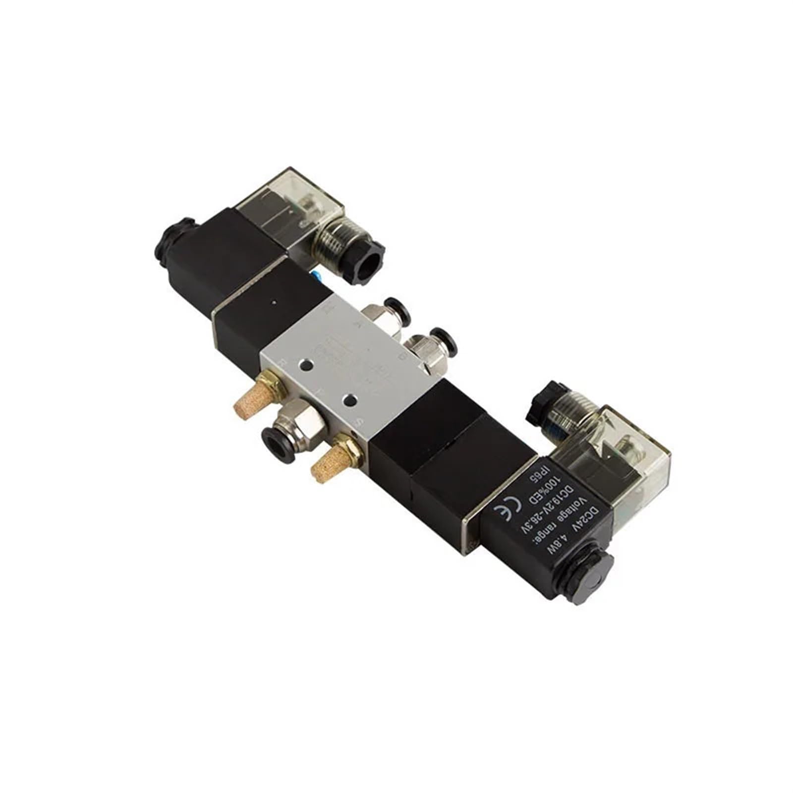 4V130C-06 4V230E-08 4V330P-10 4V430C-15 Pneumatic 5 Way Center Close Air Solenoid Valve Block Manifold PlateAC220V DC24V(4v330p-10 Ac220v,12mm)