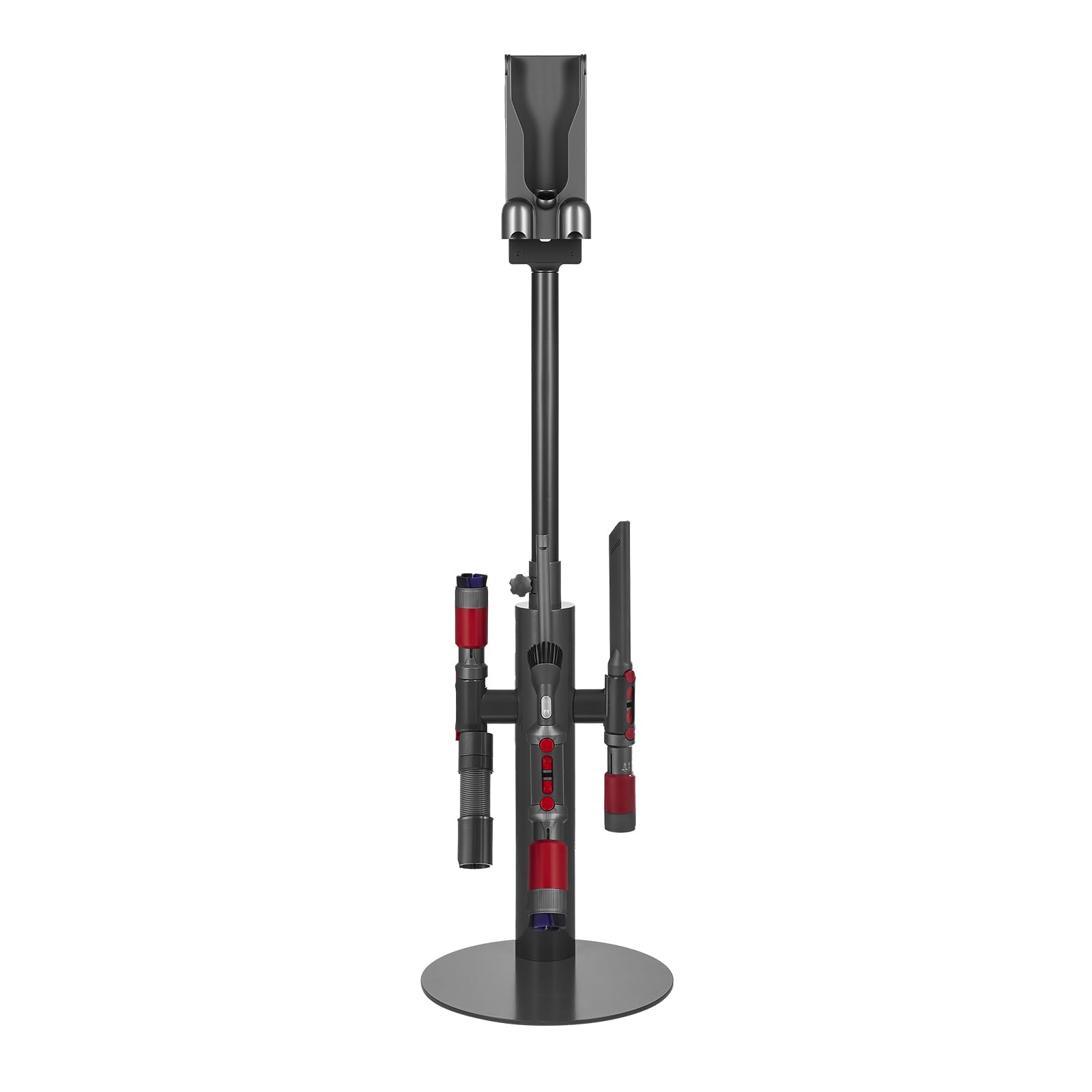 VEVOR Support d'Aspirateur pour Dyson V7, V8, V10, V11, V12, V15, SV10, SV12, SV14, SV18, SV21, Porte-aspirateur Vertical Stable avec 3 Clips et Hauteur Réglable 865-1300 mm pour Espaces Restreints
