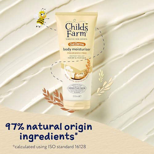 Childs Farm OatDerma Body Moisturiser, Fragrance Free, Soothing Hydration, Sensitive Skin, Emollient, Baby, Kids, 200ml - Image 6