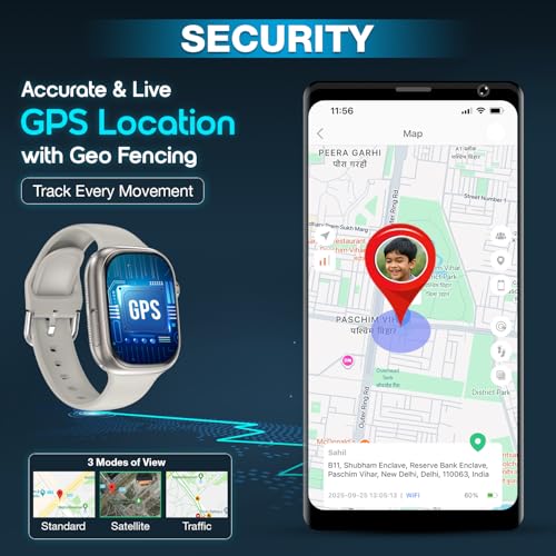 Image of Sekyo 'Neo Fit' 4G Smart Watch for Kids | AI Learning Coach, Whatsapp, Video Calling, GPS Tracker, Health Monitoring, Habit Coach| Edu-Games, Step Count, Camera, SOS, Geo Fence, Sim Card |Parental App