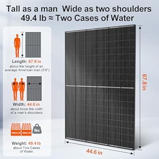 DOKIO 400W Monocrystalline Solar Panel with 31V Voltage, Designed for Charging 12/24V Devices - 3 m Cable, Ideal for Yard/Garden, Shed/Patio/Greenhouse Power, Off-Grid Battery Charging